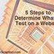5 steps to determine what to test on a website.