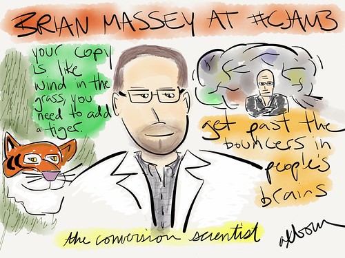 Sketch of conversion scientist Brian Massey @bmassey at #cjam3