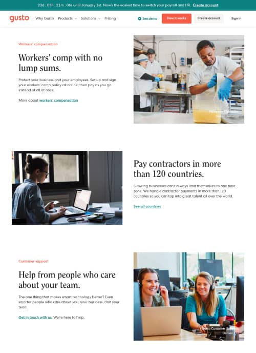 Landing page with real photos of real people