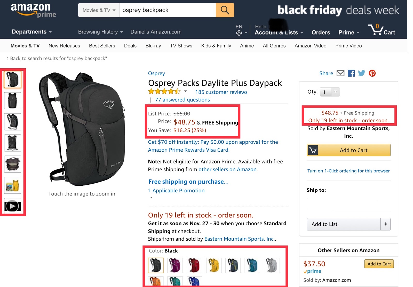 Amazon uses in-stock status to create scarcity and urgency. Amazon uses in-stock status to create scarcity and urgency.