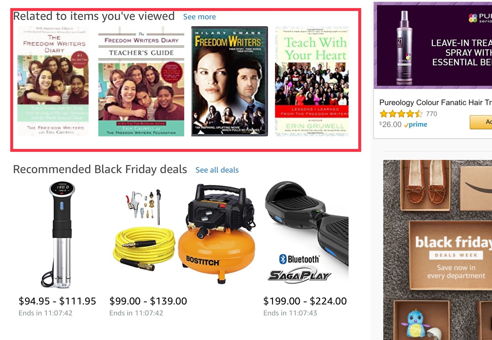 Amazon isn't coy about tracking items you've viewed. Amazon isn't coy about tracking items you've viewed.