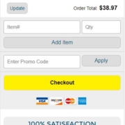 Mobile ecommerce checkout best practices: Galeton reiterates their guarantee and return policy right below the Checkout button.