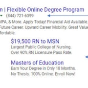 Example of an ad with multiple ad extensions.