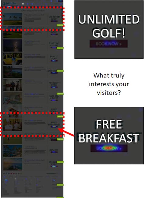 google ads not converting heatmap example Adwords not converting? Check your landing pages. Why wouldn't visitors to a golf resort landing page be interested in golf? Maybe their influential spouses don't play.