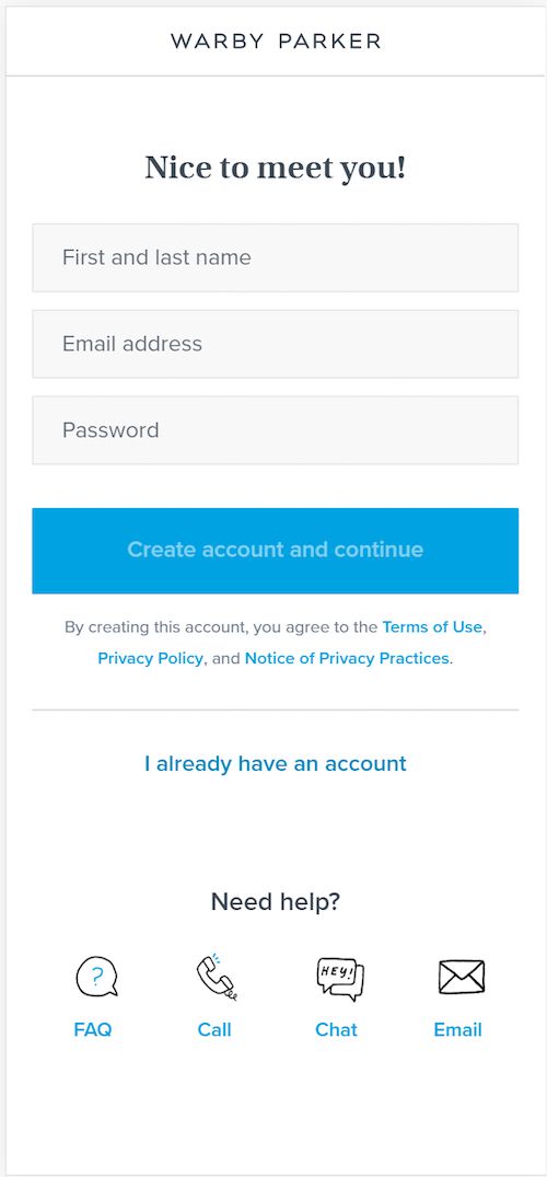 increase mobile ecommerce checkout conversions Warby Parker offers a number of ways to complete the transaction if the customer has doubts or prefers them. Discover how to increase mobile ecommerce checkout conversions.