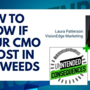 Photo of Laura Patterson of vision edge marketing and words how to know if your CMO is lost in the weeds