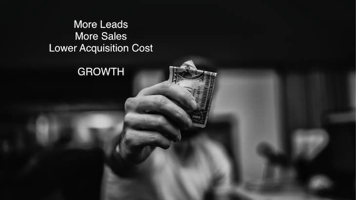 more leads more sales lower acquisition costs Being able to take more risks, a CRO expert can get more leads, more sales, and lower acquisition costs.