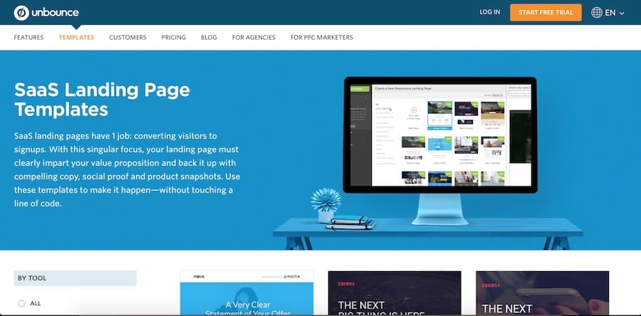 This page is similar to the previous, but targeted at SaaS businesses.
