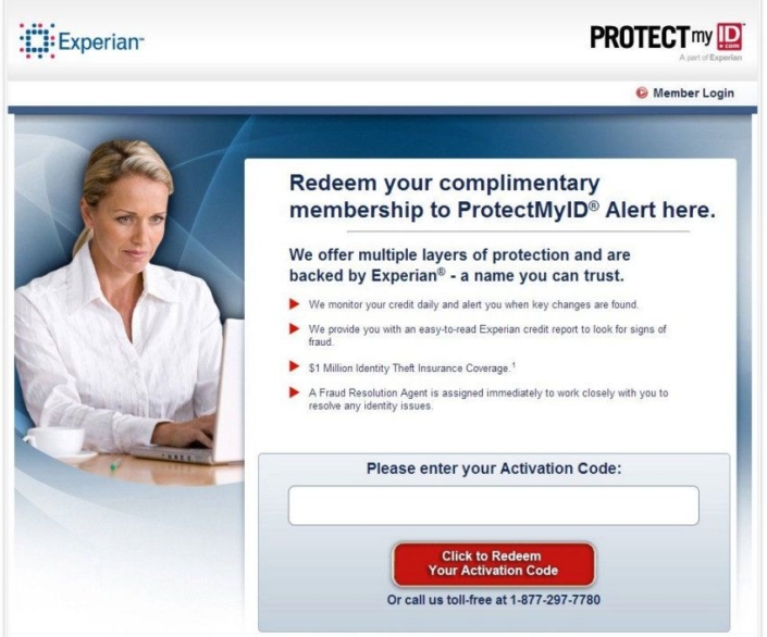 This landing page from Experian keeps the promise.