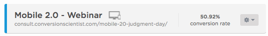 50.92 percent conversion rate on our landing page for our Mobile 2.0 webinar