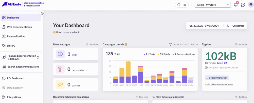 ab tasty dashboard