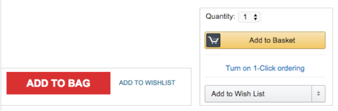 Two examples of Amazon's primary and secondary CTAs Two examples of Amazon's primary and secondary CTAs