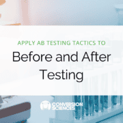 Background of a science lab with title Before and After Testing