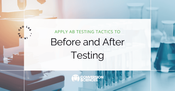 Background of a science lab with title Before and After Testing