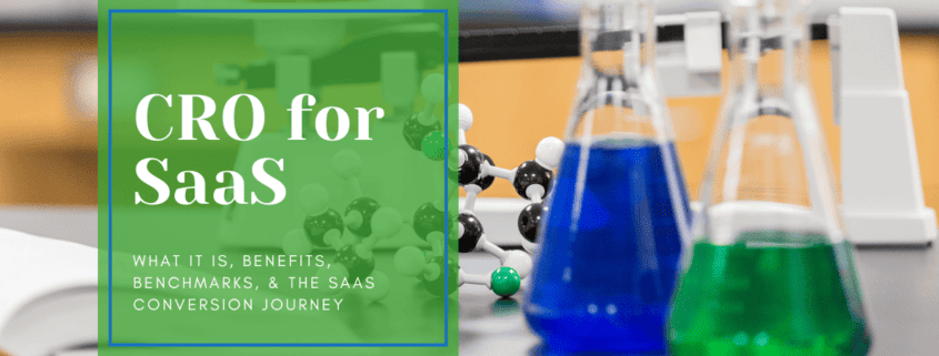 Science lab with beakers filled with green and blue liquids, with article title overlayed