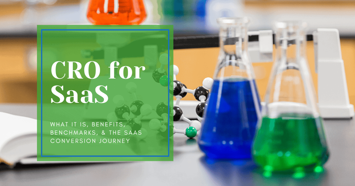 Science lab with beakers filled with green and blue liquids, with article title overlayed