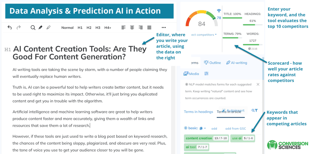 Data analysis and prediction AI in action