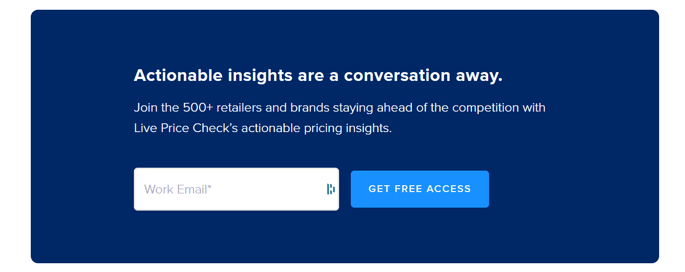 Final CTA that offers a conversion as well as the free trial.
