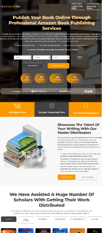 Landing page with multiple offers on one page