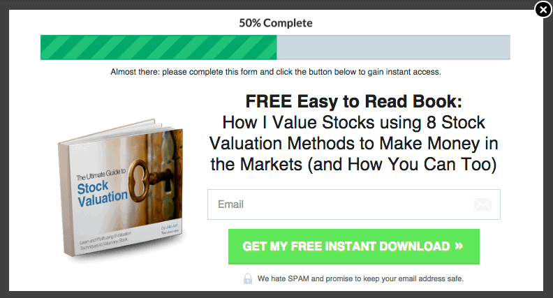 Example of a form with a green call to action that improved conversion rate Example of a form with a green call to action that improved conversion rate