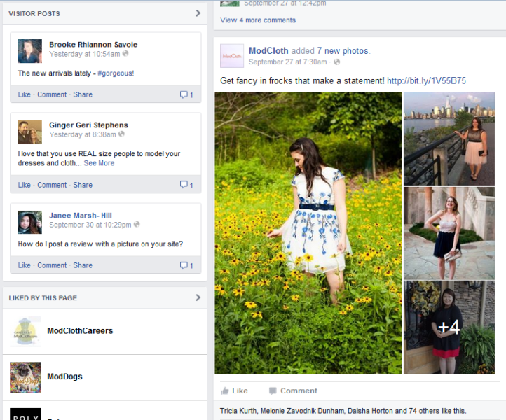 If you visit ModCloths' Facebook page, you will see all kinds of comments, suggestions, and conversations about this clothing and how great everyone looks!