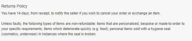 Easy return policy