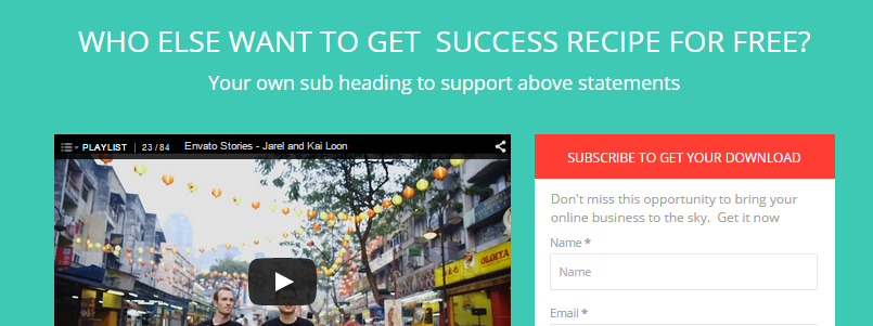 The headline and call to action are difficult to read here because of a low contrast between background and text. 