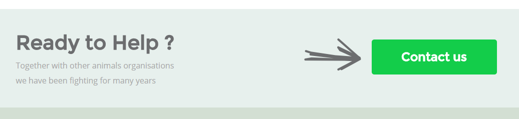High contrast buttons and arrows signal to the visitor that they should address the call to action.