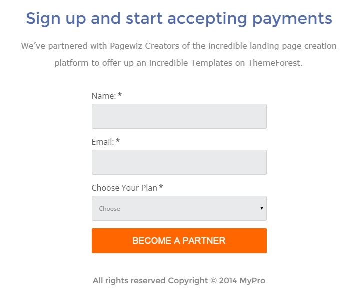 Landing page templates should repeat the call to action at the bottom of the page.