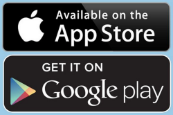 The most recognizable app store button designs are used across the Web.