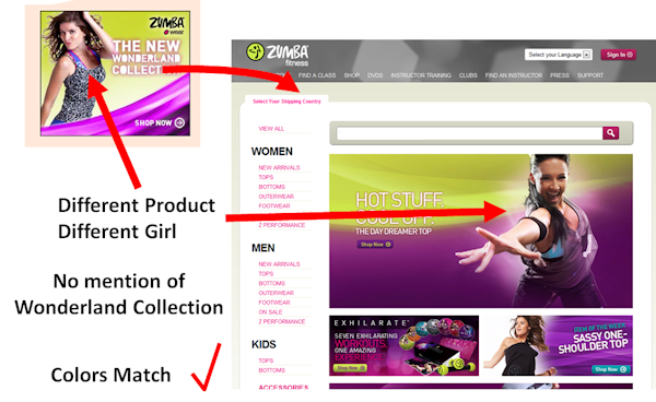 This Dispaly ad takes the visitors to a page that is almost designed to disappoint. This Dispaly ad takes the visitors to a page that is almost designed to disappoint.