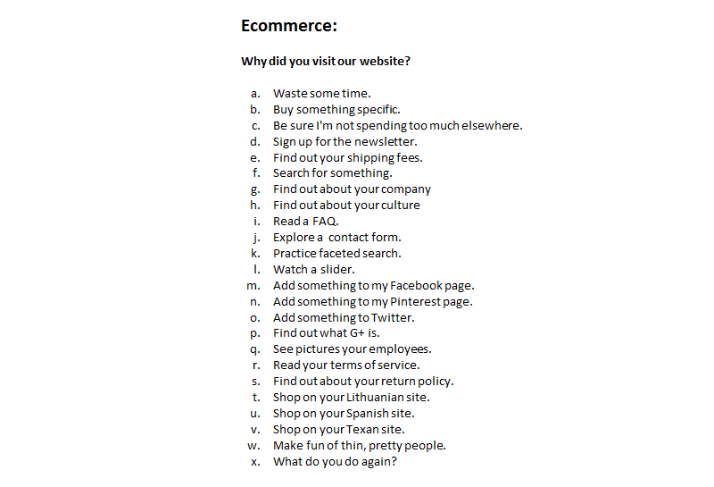 What if your home page was laid out like a multiple choice question?