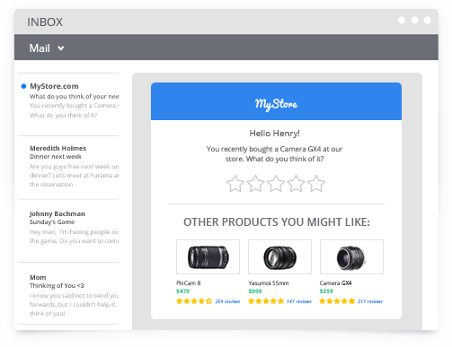 Yotpo review email with upsell