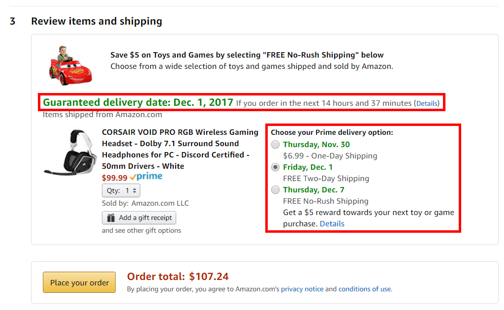 Tomorrow or two days from now? You are getting it fast either way.