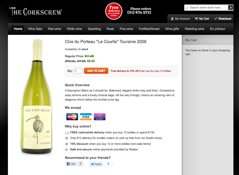 It's easy to miss that this wine is discounted.