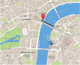 Map acknowledging transportation networks