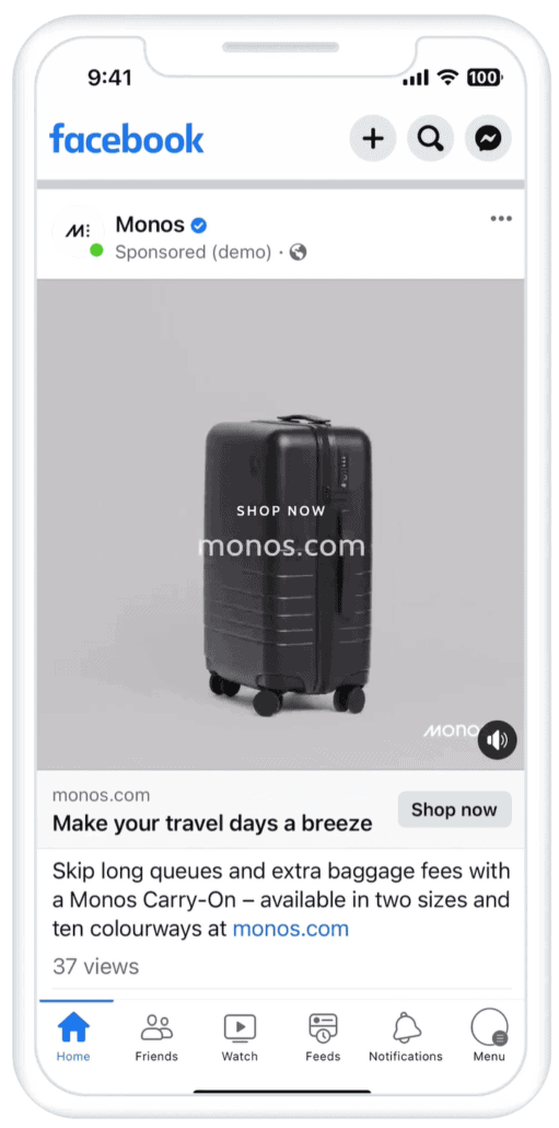 Monos saw a 35% increase in incremental ad spend using Meta’s machine learning technology