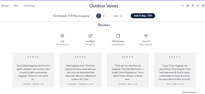 Outdoor Voices reviews do not rely on Amazon Prime members.