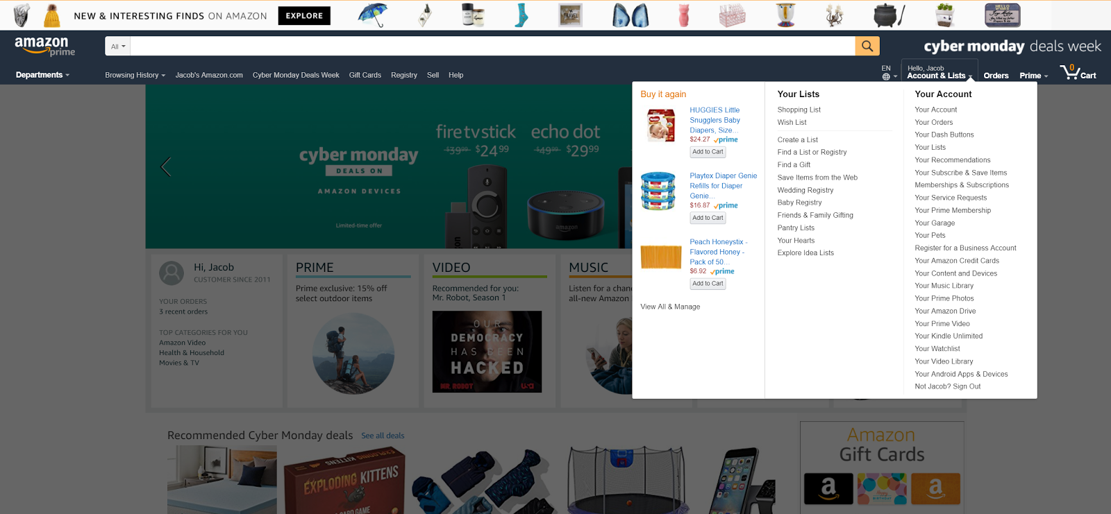 The "Buy it Again" offer is the left-most column of the orders tab on Amazon/ The "Buy it Again" offer is the left-most column of the orders tab on Amazon/