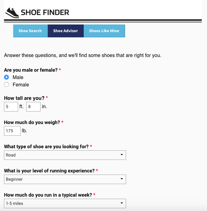 Runner's World shoe quiz