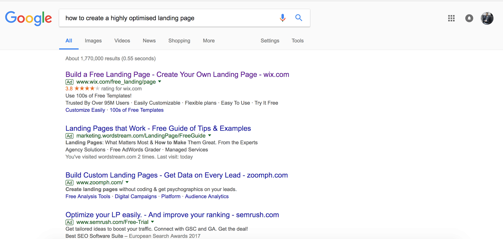 Search results for “how to create a highly optimised landing page”