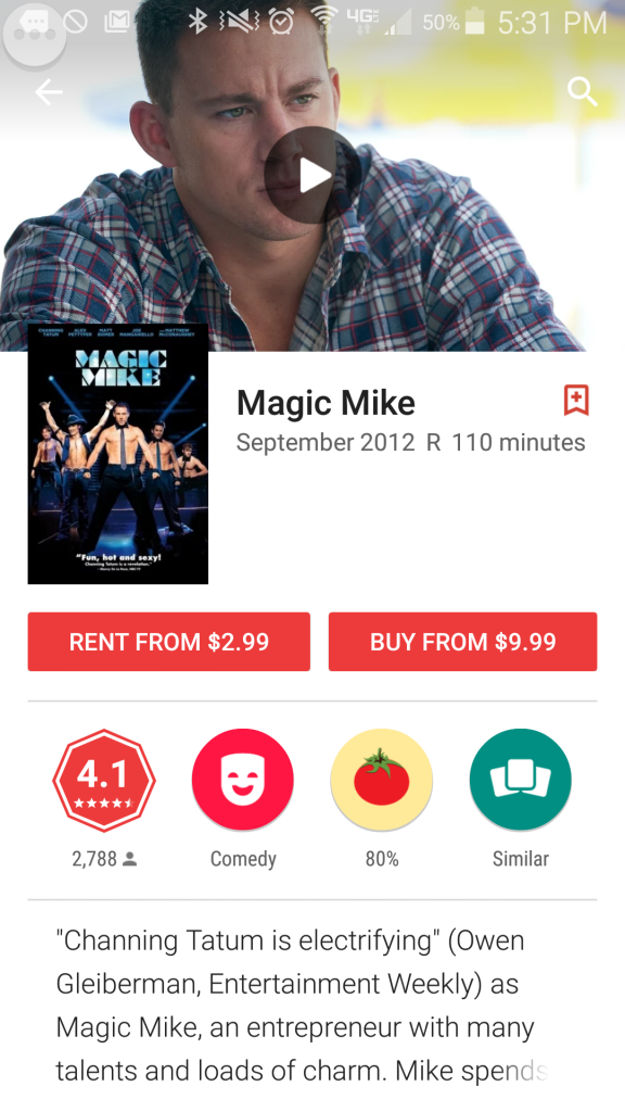 Magic Mike to rent