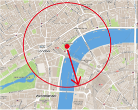 Search result with radius model