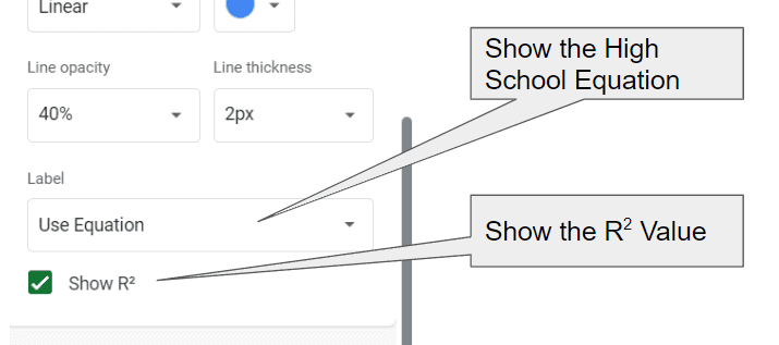 In Google Sheets, set the Label field to