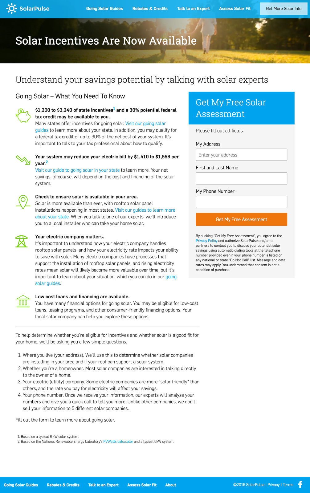 SolarPulse Landing Page Original