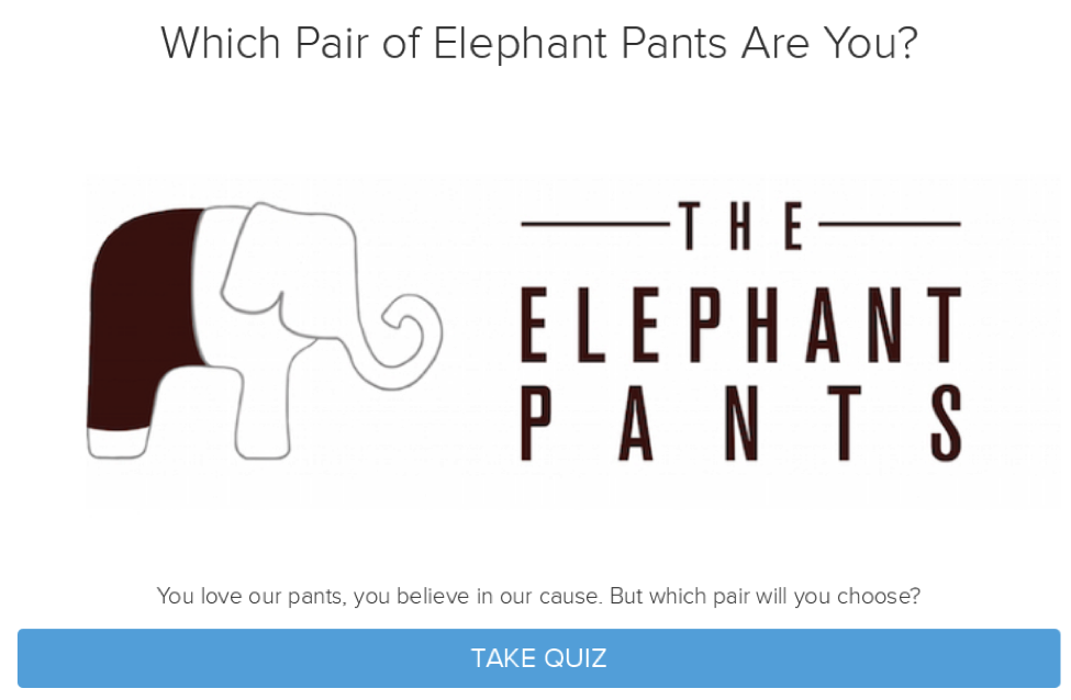 The Elephant Pants created a Product Recommendation Quiz
