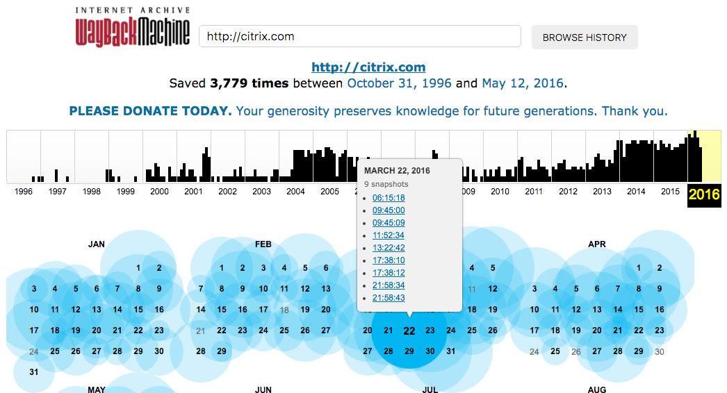 The Internet Archive brings you the tool Wayback Machine which lets you see how a website appeared on a particular date.