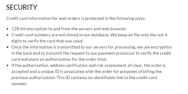 Think Geek's payment security protocols