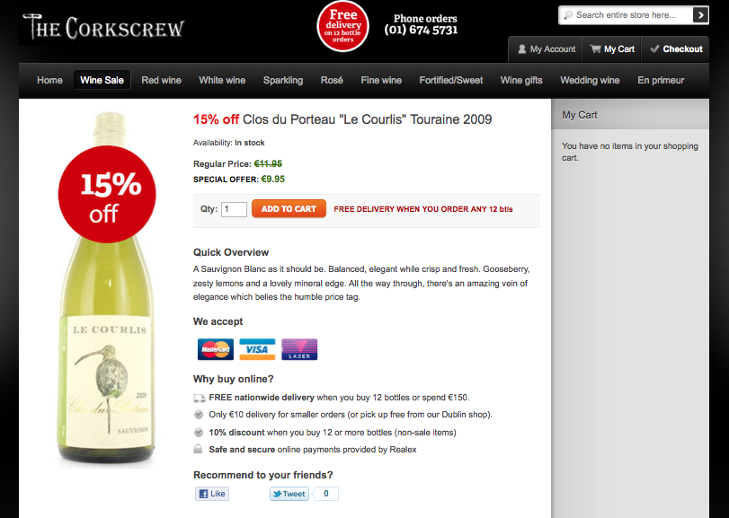 To emphasize the discount, they added a big 15 percent off sticker and mentioned the discount in the title too.