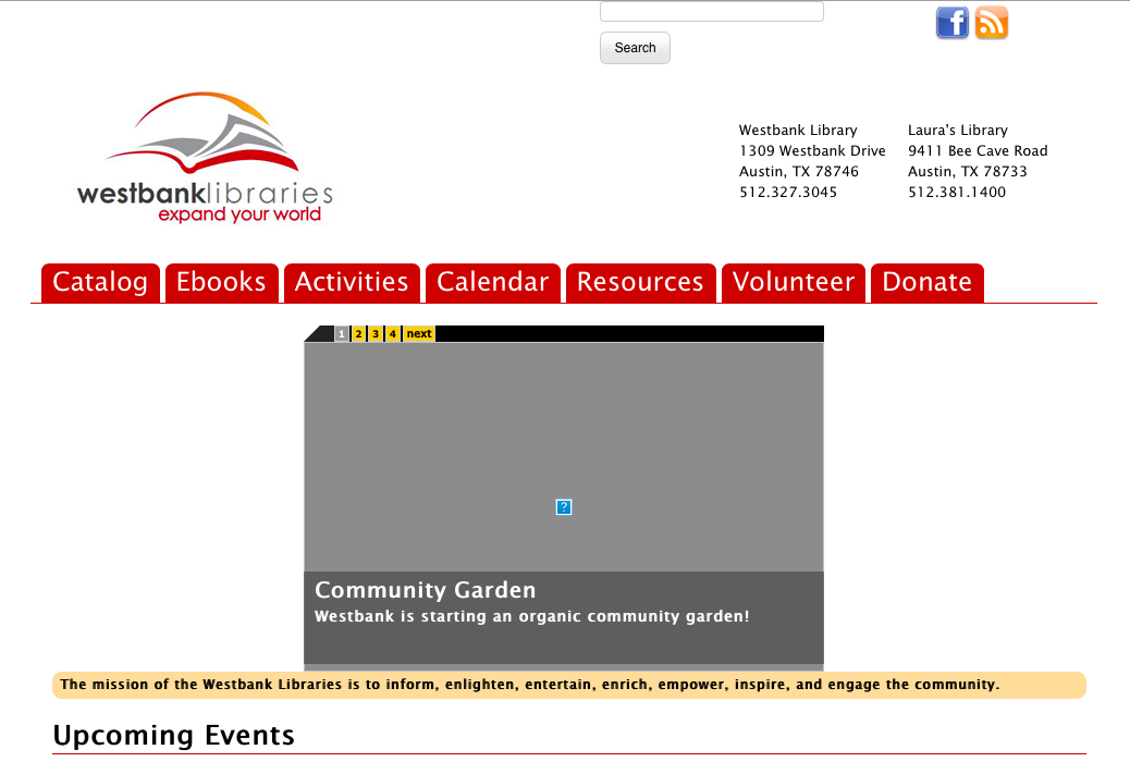 Westbank's new homepage after the from-scratch redesign